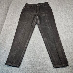 Vintage Levis 521 Tapered Fit Jeans Black High Rise Denim 16 Long Made in USA